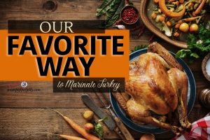 Roasted Turkey with some vegetables - title of our favorite way to marinate turkey