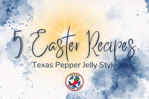 Blue ink splotches behind the text 5 easter recipes