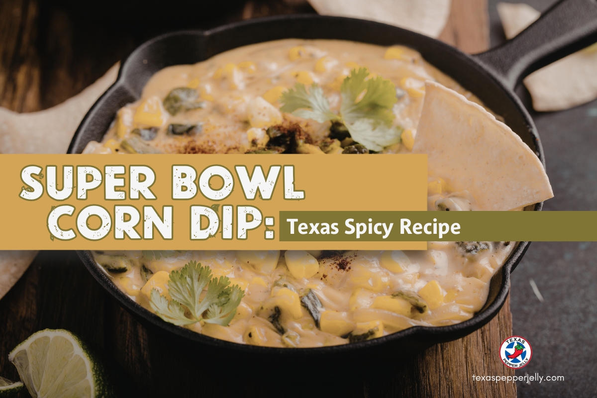 Cast Iron Skillet with corn dip. Fresh cilantro on top of dip.